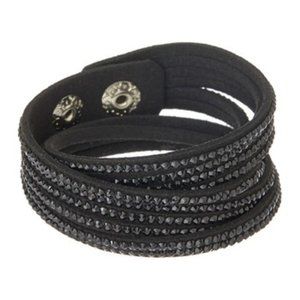 NWT Cubic Zirconia and faux suede wrap bracelet